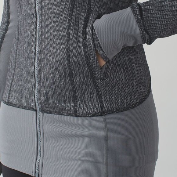 Lululemon Daily Practice Jacket- Herringbone Athleisure Full Zip Jacket- Size 6 - Picture 7 of 16